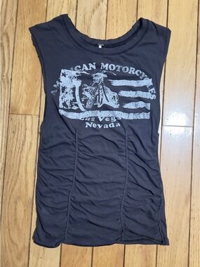 Free People Charcoal Graphic Tank